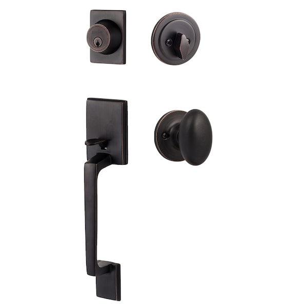 Sure-Loc Hardware Sure-Loc Hardware Coronado Handleset with Round Thumb Turn, Arapaho Handleset Trim, Vintage Bronze CN507-R-AR 11P - main